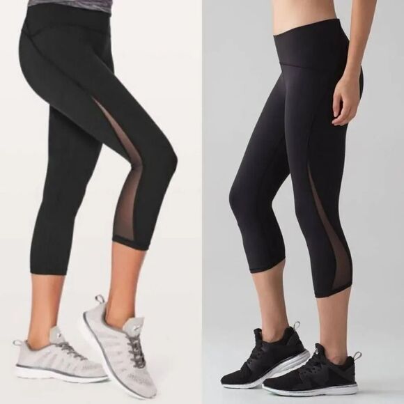 Lululemon Women Train Times Crop 17" (LW6ADDS) BLACK - Size 6 - Picture 1 of 7